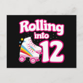 12e verjaardag Roller Skating 12 jaar oud schaatse Briefkaart (Voorkant)