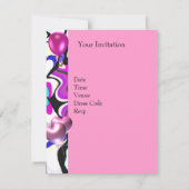 12e verjaardag Roze Abstracte zilveren ballonnen Kaart (Achterkant)