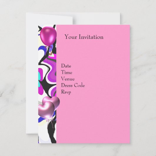 12e verjaardag Roze Abstracte zilveren ballonnen Kaart (Achterkant)