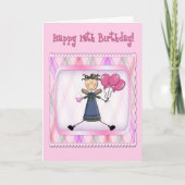 12e verjaardag Roze Angel Kaart (Voorkant)