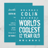 12e verjaardag 's werelds oudste 12-jarige Blauwgr Kaart (Voorkant / Achterkant)