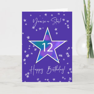 12e verjaardag Shining Star voor Tweens of Tiener Kaart