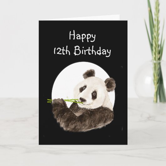 12e verjaardag speciale jongen uit Cute Panda Kaart (Voorkant)