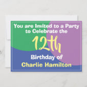 12e verjaardag uitnodiging (Voorkant)
