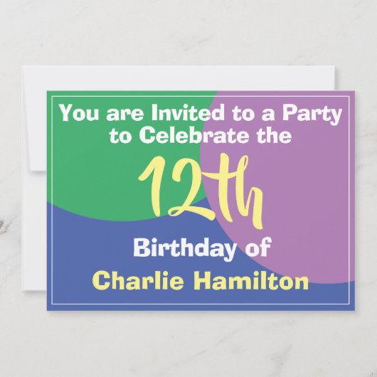 12e verjaardag uitnodiging (Voorkant)