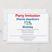 12e verjaardag Uitnodiging met foto (Achterkant)