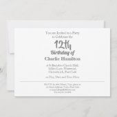 12e verjaardag Uitnodiging met foto (Achterkant)