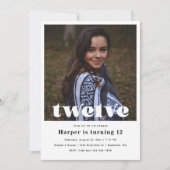 12e verjaardag uitnodiging | Minimale verjaardag (Voorkant)