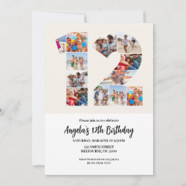 12e verjaardag uitnodiging - nummer 12