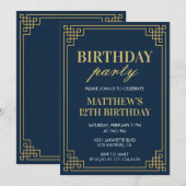 12e verjaardag uitnodigingen Verjaardagsfeest jong (Voorkant / Achterkant)