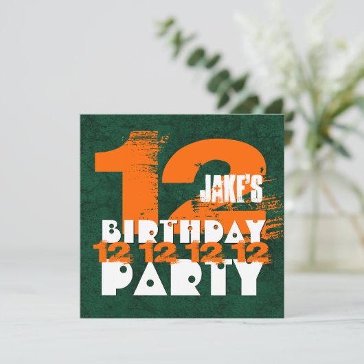 12e verjaardag van de 12e verjaardag van de 12e ja kaart (Staand voorkant)