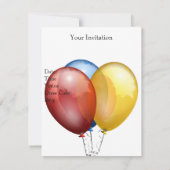 12e verjaardag van de Balloons Red Blue Yellow Kaart (Achterkant)