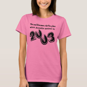 12e verjaardag van de cadeau 2003 of een jaarabonn t-shirt