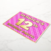 12e verjaardag van de opstand - vuurroze harten en folie uitnodiging (Gedraaid)