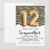 12e verjaardag van het dagblad Leopard Animal Prin Kaart (Voorkant / Achterkant)