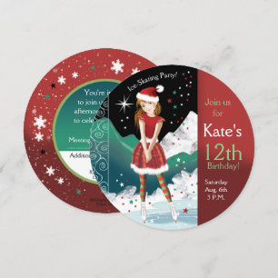 12e verjaardag van het ijsschaatsen kaart