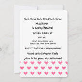 12e verjaardag van meisjes Aangepaste naam Modern  Kaart (Achterkant)