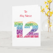 **12e VERJAARDAG VAN MIJN LEUKE NICHTJE** Kaart (Gele Bloem)