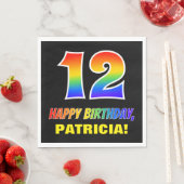 12e verjaardag: Vet, Vun, eenvoudig, regenboog 12 Servet (Insitu)