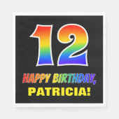 12e verjaardag: Vet, Vun, eenvoudig, regenboog 12 Servet (Voorkant)