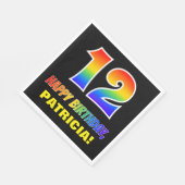 12e verjaardag: Vet, Vun, eenvoudig, regenboog 12 Servet (Hoek)