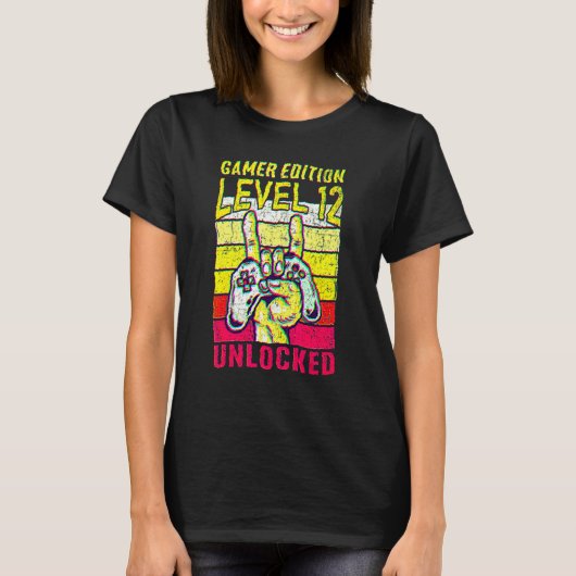 12e verjaardag Video Gamer Edition Level 13 Unlock T-shirt (Voorkant)