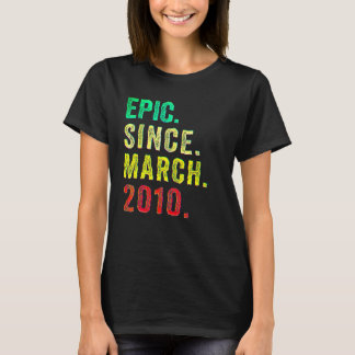 12e verjaardag Vintage episch sinds maart 2010 12  T-shirt