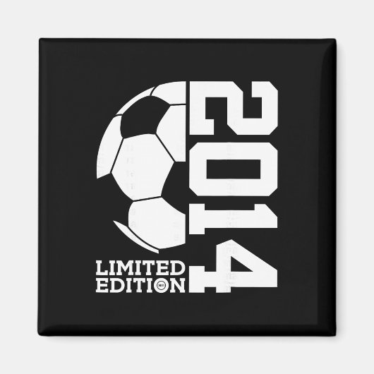 12e Verjaardag Voetbal Limited Edition 2014 Magneet (Voorkant)