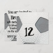 12e verjaardag Voetbal Uitnodigingen (Voorkant / Achterkant)