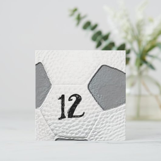 12e verjaardag Voetbal Uitnodigingen (Staand voorkant)