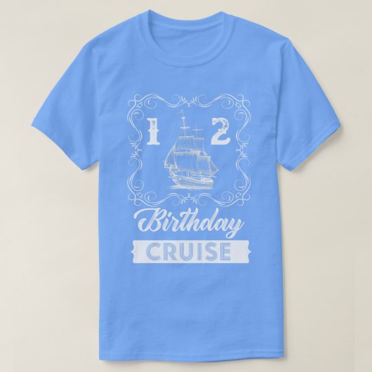  12e verjaardagscruise t-shirt (Design voorkant)