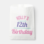 12e verjaardagsfeest Treats Bag Bedankzakje (Voorkant)