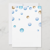 12e verjaardagsfeestje, blauwe en gouden ballon jo kaart (Achterkant)