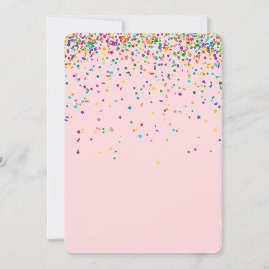 12e verjaardagsfeestje confetti uitnodiging (Achterkant)