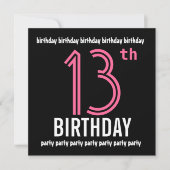 12e Verjaardagsfeestje Uitnodiging Sjabloon Roze Z (Voorkant)