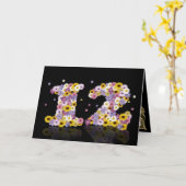 12e verjaardagskaart met bloemen letters kaart (Gele Bloem)