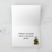 12e verjaardagskaart met een vorkheftruck kaart (Binnen)