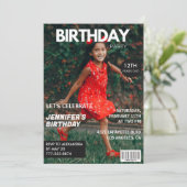 12e verjaardagsuitnodiging voor haar Magazine Hoes Kaart (Staand voorkant)