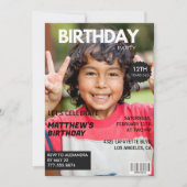 12e verjaardagsuitnodiging voor hem Magazine Hoesj Kaart (Voorkant)