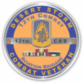 12e Veteraan gevechtsvaartuig voor de Veteraan van Sticker (Voorkant)