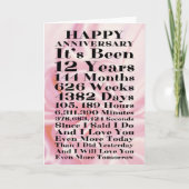 12e Zijde Bruiloft Jubileum Kaart (Voorkant)