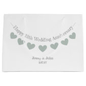 12e/ zijden bruiloft Jubileum met jade harten Groot Cadeauzakje (Voorkant)