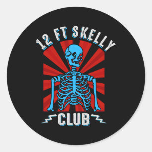 12ft Skelly Club Halloween 12 voet Skeleton Apprec Ronde Sticker
