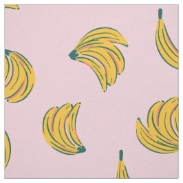 (12in) Cool banaan illustraties roze achtergrond Stof