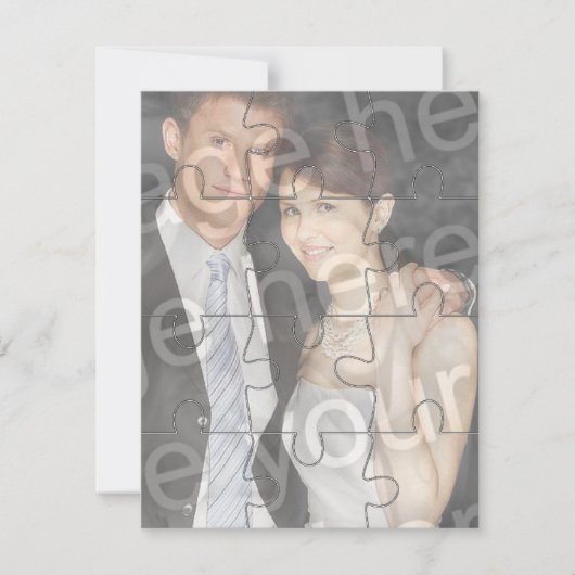12pc - Aangepaste foto "Mock" Puzzle Vertical Invi Kaart (Voorkant)