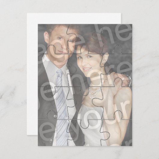 12pc - Aangepaste foto "Mock" Puzzle Vertical Invi Kaart (Voorkant / Achterkant)
