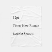12pt Times New Roman Double Spaced  Fleece Deken (Voorkant)