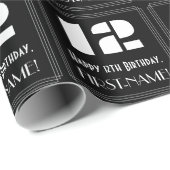 12th Birthday: Art Deco Inspired Look "12" & Name Cadeaupapier (Rol Hoek)
