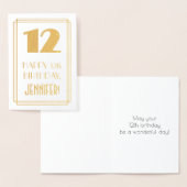 12th Birthday: Art Deco Inspired Look "12" & Name Folie Kaarten (Display)
