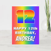 12th Birthday: Colorful, Fun Rainbow Pattern # 12 Kaart (Voorkant)